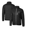 Cutter & Buck Men's Black Atlanta Falcons Throwback Logo Rainier Primaloft Eco Insulated Full-Zip Puffer Jacket view 1