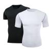 Hotfiary Men's Compression Shirts Quick Dry Athletic T-Shirts Compression Base Layer Tops for Sports Running (1 or 2pcs) view 1