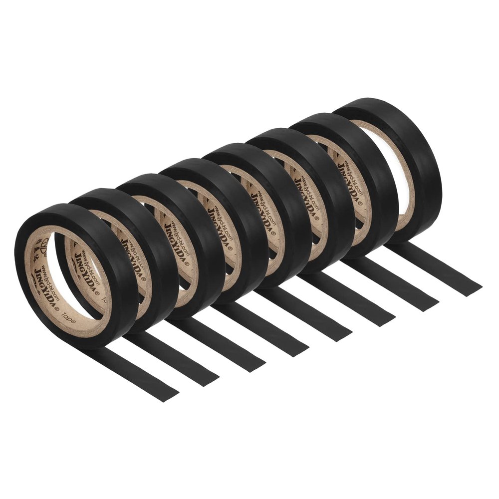PATIKIL 26Ft Grip Finishing Tape, 8 Pack PVC Racquet Finishing Tapes Racket Accessories Sticky Seal for Tennis Badminton, Black