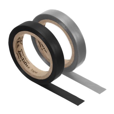 PATIKIL 26Ft Grip Finishing Tape, 2 Pack PVC Racquet Finishing Tapes Racket Accessories Sticky Seal for Tennis Badminton, Grey/Black