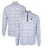Cutter & Buck Men's Charcoal Cleveland Browns Throwback Logo Traverse Camo Print Stretch Quarter-Zip Pullover Top view 1