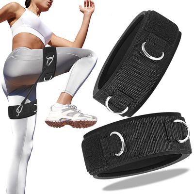 2D Ring Thigh Strap, High Leg Lift Fitness Exercise Accessories, Adjustable Running Football Training Rope Taekwondo Training Band 1 Pair
