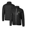 Cutter & Buck Men's Black Green Bay Packers Throwback Logo Rainier PrimaLoft Eco Insulated Full-Zip Puffer Jacket view 1