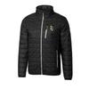 Cutter & Buck Men's Black Green Bay Packers Throwback Logo Rainier PrimaLoft Eco Insulated Full-Zip Puffer Jacket view 2