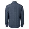 Cutter & Buck Men's Heather Navy Houston Texans Throwback Logo Rainier PrimaLoft Eco Insulated Quilted Button-Up Shacket view 3