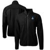 Cutter & Buck Men's Black Detroit Lions Cascade Eco Sherpa Big & Tall Fleece Full-Zip Throwback Jacket view 1