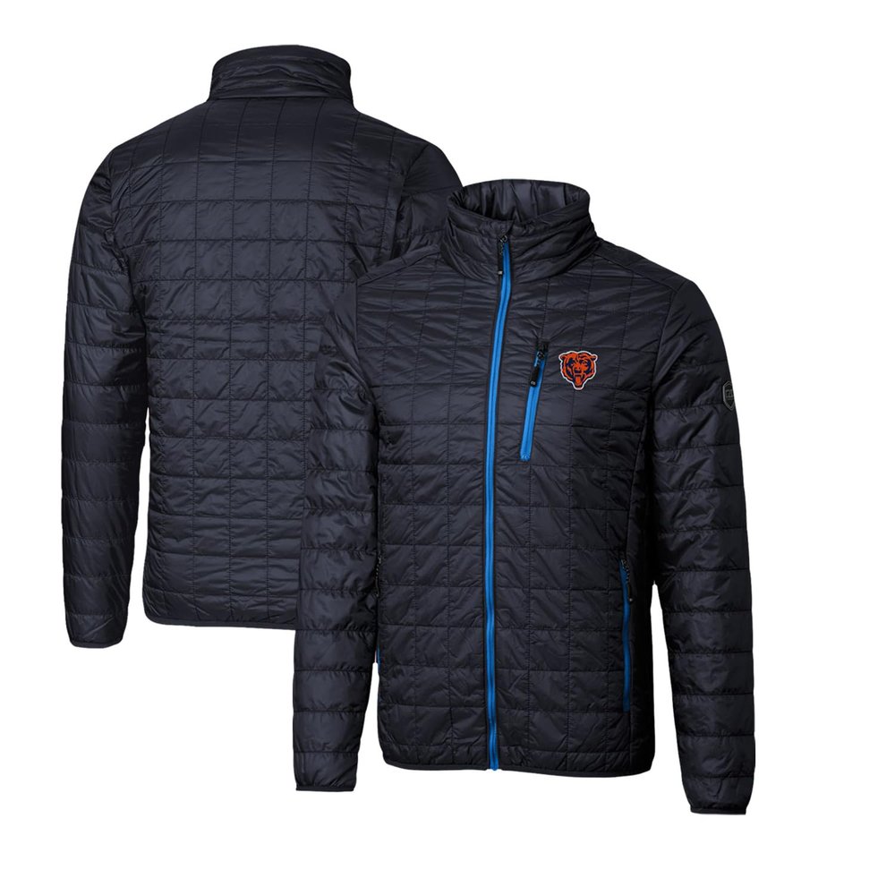 Cutter & Buck Men's Navy Chicago Bears Throwback Logo Rainier PrimaLoft Eco Insulated Full-Zip Puffer Jacket