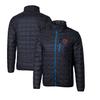 Cutter & Buck Men's Navy Chicago Bears Throwback Logo Rainier PrimaLoft Eco Insulated Full-Zip Puffer Jacket view 1