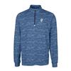Cutter & Buck Men's Navy Houston Oilers Throwback Logo Traverse Camo Print Stretch Quarter-Zip Pullover Top view 2