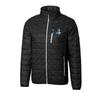 Cutter & Buck Men's Black Detroit Lions Throwback Logo Big & Tall Rainier Eco Insulated Full-Zip Puffer Jacket view 2