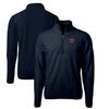 Cutter & Buck Men's Navy Chicago Bears Throwback Eco Sherpa Fleece Quarter-Zip Pullover Jacket view 1