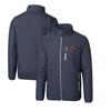 Cutter & Buck Men's Heather Navy Chicago Bears Throwback Logo Rainier PrimaLoft Eco Insulated Full-Zip Puffer Jacket view 1