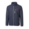 Cutter & Buck Men's Heather Navy Chicago Bears Throwback Logo Rainier PrimaLoft Eco Insulated Full-Zip Puffer Jacket view 2