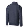 Cutter & Buck Men's Heather Navy Chicago Bears Throwback Logo Rainier PrimaLoft Eco Insulated Full-Zip Puffer Jacket view 3