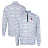 Cutter & Buck Men's Charcoal Denver Broncos Throwback Logo Traverse Camo Print Stretch Quarter-Zip Pullover Top view 1