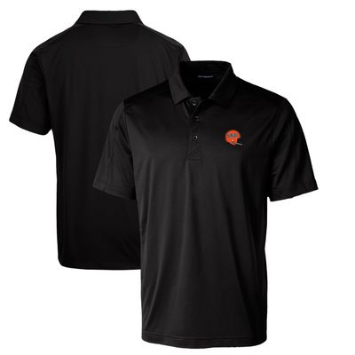 Cutter & Buck Men's Black Cincinnati Bengals Throwback Logo Prospect Textured Stretch Polo