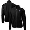 Cutter & Buck Men's Black New England Patriots Cascade Eco Sherpa Big & Tall Fleece Full-Zip Throwback Jacket view 1