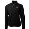 Cutter & Buck Men's Black New England Patriots Cascade Eco Sherpa Big & Tall Fleece Full-Zip Throwback Jacket view 2