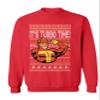 ALLNTRENDS It's Turbo Time Ugly Christmas Sweater Xmas Party Sweatshirt (S, Red) view 1