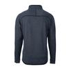 Cutter & Buck Men's Heather Navy Houston Oilers Throwback Logo Mainsail Sweater-Knit Half-Zip Pullover Jacket view 3
