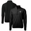 Cutter & Buck Men's Black Las Vegas Raiders Cascade Eco Sherpa Fleece Big & Tall Quarter-Zip Throwback Jacket view 1