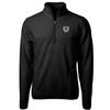 Cutter & Buck Men's Black Las Vegas Raiders Cascade Eco Sherpa Fleece Big & Tall Quarter-Zip Throwback Jacket view 2
