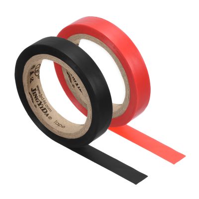 PATIKIL 26Ft Grip Finishing Tape, 2 Pack PVC Racquet Finishing Tapes Racket Accessories Sticky Seal for Tennis Badminton, Black/Red