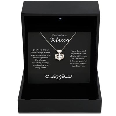 Game On Novelties Heart Knot Silver Necklace Luxury Box Best Mema Necklace Heart Knot Sterling Silver Gold Thank You Gift Appreciation Gifts Grateful Necklaces