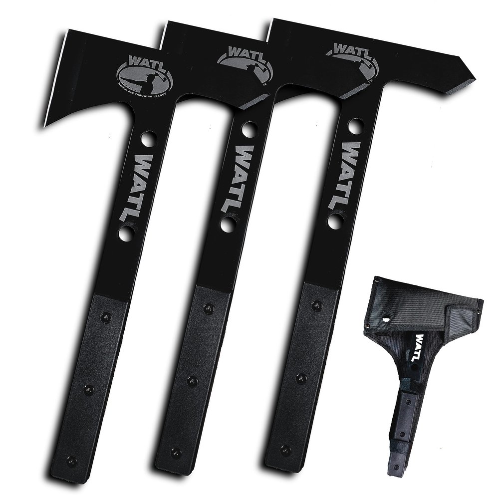 The New & Improved WATL Competition Throwing Hawk Set: World Axe Throwing League Tomahawks with Throwing Hatchet Nylon Sheath and Removable/Replaceable Handles