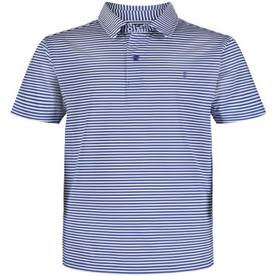 Izod Boys Performance Grid Short Sleeve Stretch Collared Polo Golf Shirt, Surf The Web Stripe, 18-20 US