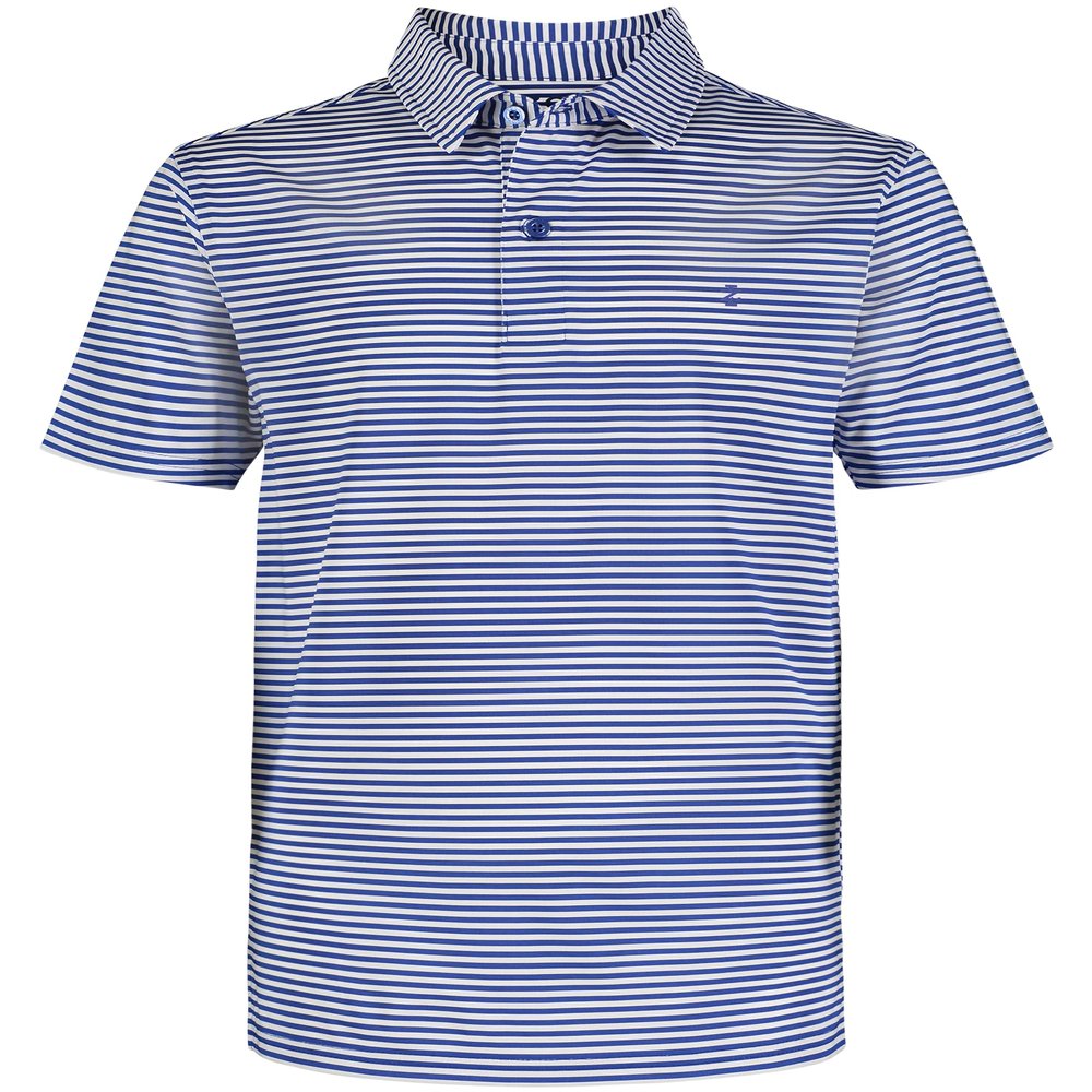 Izod Boys Performance Grid Short Sleeve Stretch Collared Polo Golf Shirt, Surf The Web Stripe, 18-20 US