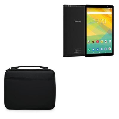BoxWave Case Compatible with Prestigio Grace 4891 - Hard Shell Briefcase, Slim Messenger Bag Briefcase Cover Side Pockets - Jet Black