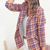 Womens Casual Light Weight Thin Jacket Slim Coat Long Sleeve Blazer Office Business Coats Plaid down Lightweight Women view 3