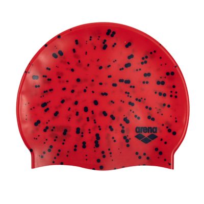 Arena Junior Silicone Unisex Print Swim Cap for Boys and Girls Comfortable Durable Kids Pool Bathing Cap, One Size, Dots