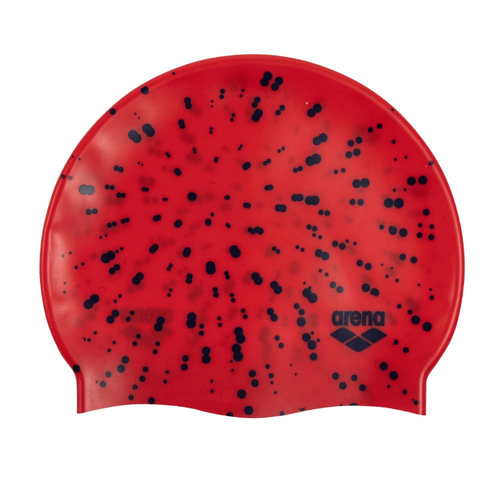 Arena Junior Silicone Unisex Print Swim Cap for Boys and Girls Comfortable Durable Kids Pool Bathing Cap, One Size, Dots
