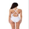 BCA by Rebecca Virtue Tori Twist - Women's One Piece Swimsuit with Plunge Neckline, Twist-Front Waist and Adjustable Back Strap, Bathing Suits for Women, White, Small view 2