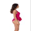 BCA by Rebecca Virtue Megan - Women's One Piece Swimsuit with V-Neck, Wraparound Waist Tie and Adjustable Back Strap, Bathing Suits for Women, Pink, X-Large view 3
