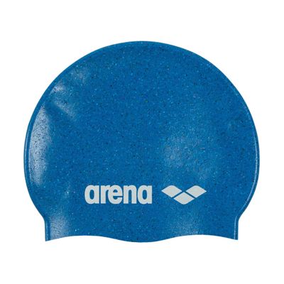 Arena Junior Recycled Silicone Unisex Swim Cap for Girls and Boys Comfortable Durable Kids Pool Bathing Cap, One Size, Blue Multi