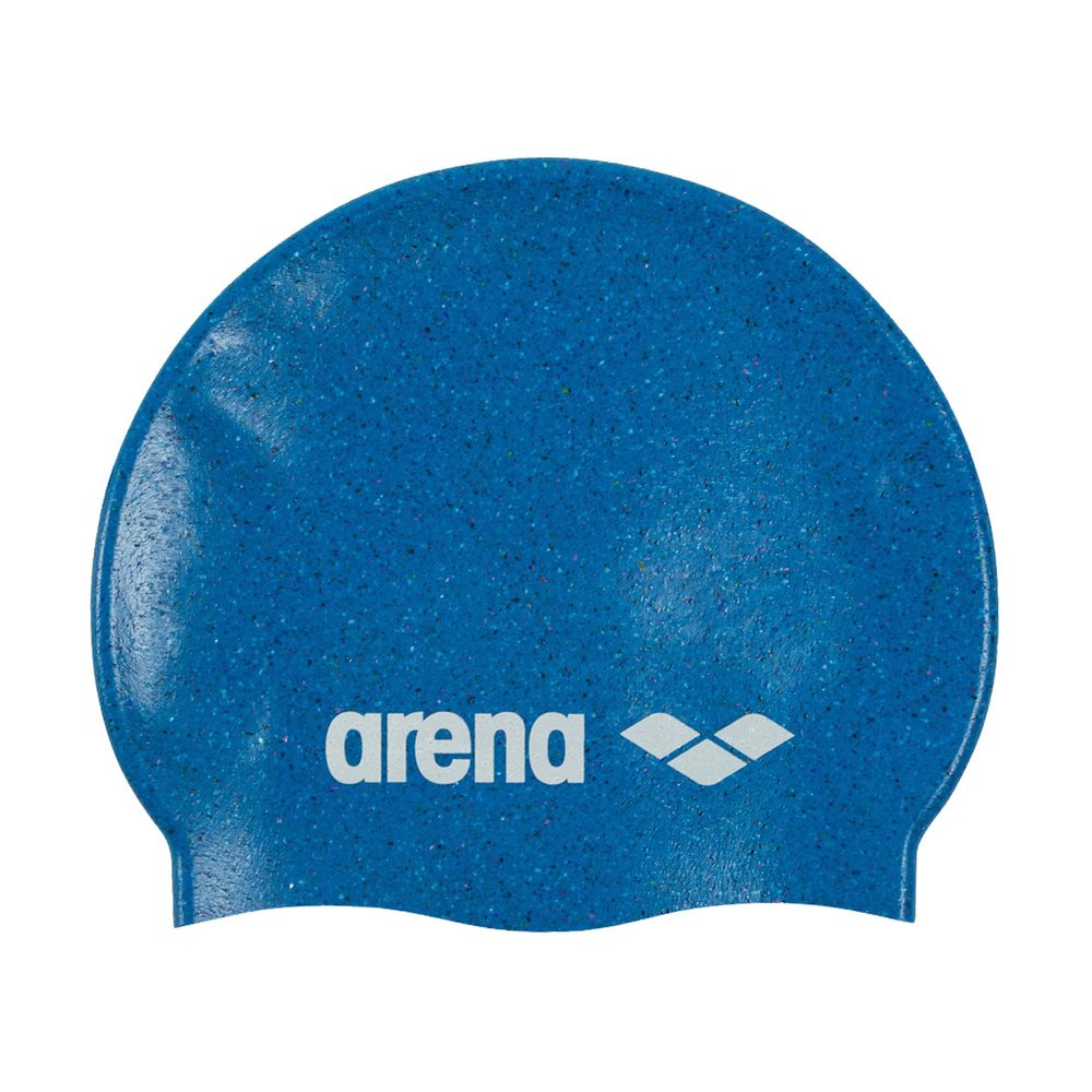 Arena Junior Recycled Silicone Unisex Swim Cap for Girls and Boys Comfortable Durable Kids Pool Bathing Cap, One Size, Blue Multi