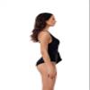 BCA by Rebecca Virtue Megan - Women's One Piece Swimsuit with V-Neck, Wraparound Waist Tie and Adjustable Back Strap, Bathing Suits for Women, Black, Small view 2