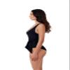 BCA by Rebecca Virtue Megan - Women's One Piece Swimsuit with V-Neck, Wraparound Waist Tie and Adjustable Back Strap, Bathing Suits for Women, Black, Small view 3