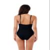 BCA by Rebecca Virtue Megan - Women's One Piece Swimsuit with V-Neck, Wraparound Waist Tie and Adjustable Back Strap, Bathing Suits for Women, Black, Small view 4
