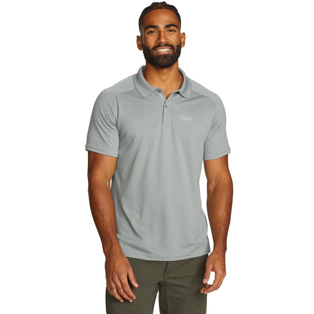 Eddie Bauer Men's Resolution Pro Short-Sleeve Polo Shirt 2.0, Gray, Large