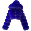 Womens Hooded Cropped Faux Fur Coat Zipper Plus Size Plush Fleece Bubble Coats Short Warm Fashion Winter Jackets Outwear Blue view 1