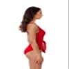 BCA by Rebecca Virtue Megan - Women's One Piece Swimsuit with V-Neck, Wraparound Waist Tie and Adjustable Back Strap, Bathing Suits for Women, Lipstick, X-Small view 2