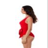 BCA by Rebecca Virtue Megan - Women's One Piece Swimsuit with V-Neck, Wraparound Waist Tie and Adjustable Back Strap, Bathing Suits for Women, Lipstick, X-Small view 3