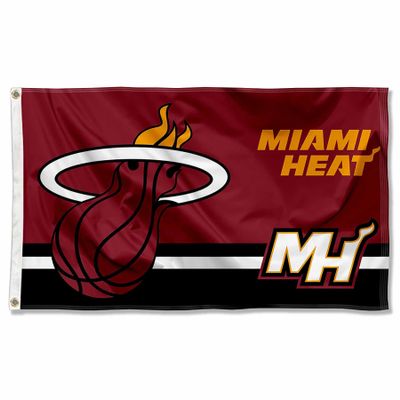Miami Heat Dual Logo Indoor Outdoor Flag Banner