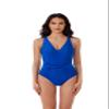 BCA by Rebecca Virtue Tori Twist - Women's One Piece Swimsuit with Plunge Neckline, Twist-Front Waist and Adjustable Back Strap, Bathing Suits for Women, Sapphire, Large view 1