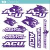 Abilene Christian University 10 Pack Collegiate Vinyl Decal Sticker Officially Licensed Collegiate Product view 1