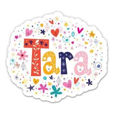 Tara Girl Name Cute Kid Lunchbox - 5" Vinyl Sticker - for Car Laptop I-Pad - Waterproof Decal